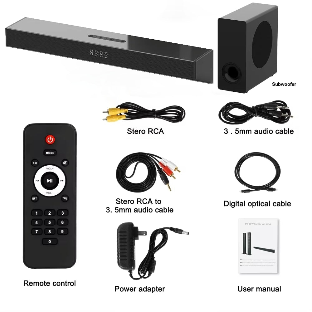 Soundbar Bluetooth-szal és vezeték nélküli mélynyomóval