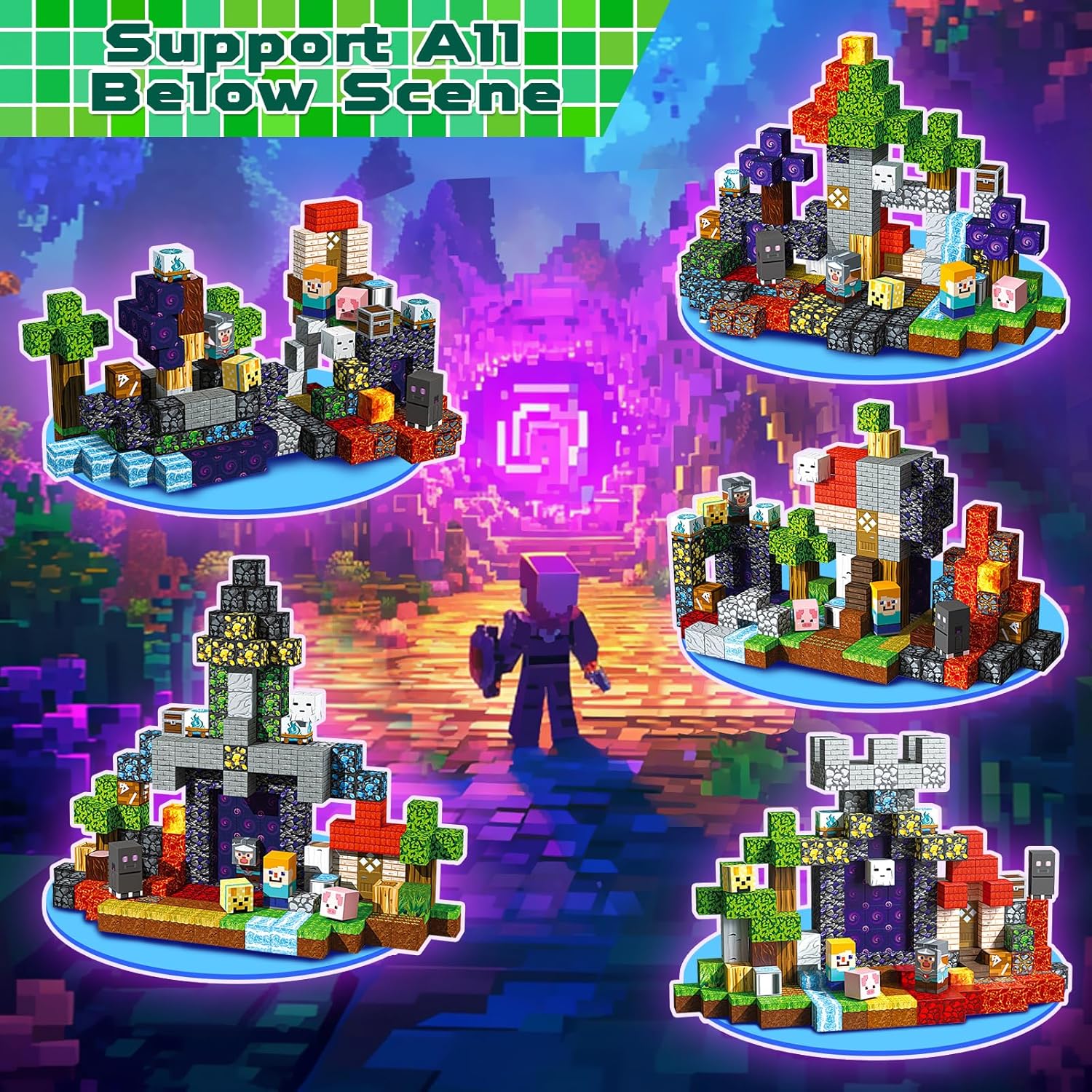 MAGNECRAFT Magnetic Blocks PORTAL – 200 db mágneses építőkockák STEM játék 3+ éves gyerekeknek