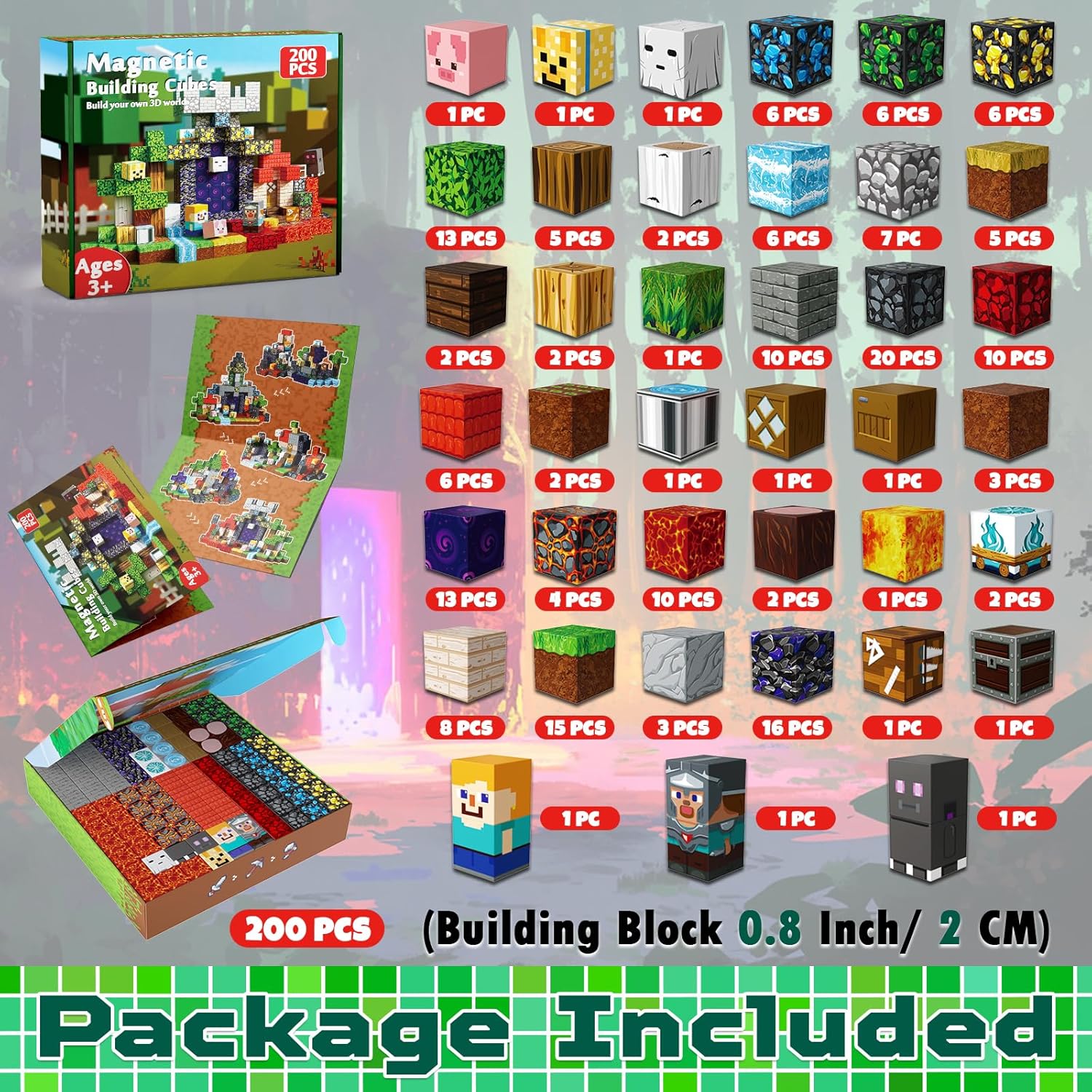 MAGNECRAFT Magnetic Blocks PORTAL – 200 db mágneses építőkockák STEM játék 3+ éves gyerekeknek