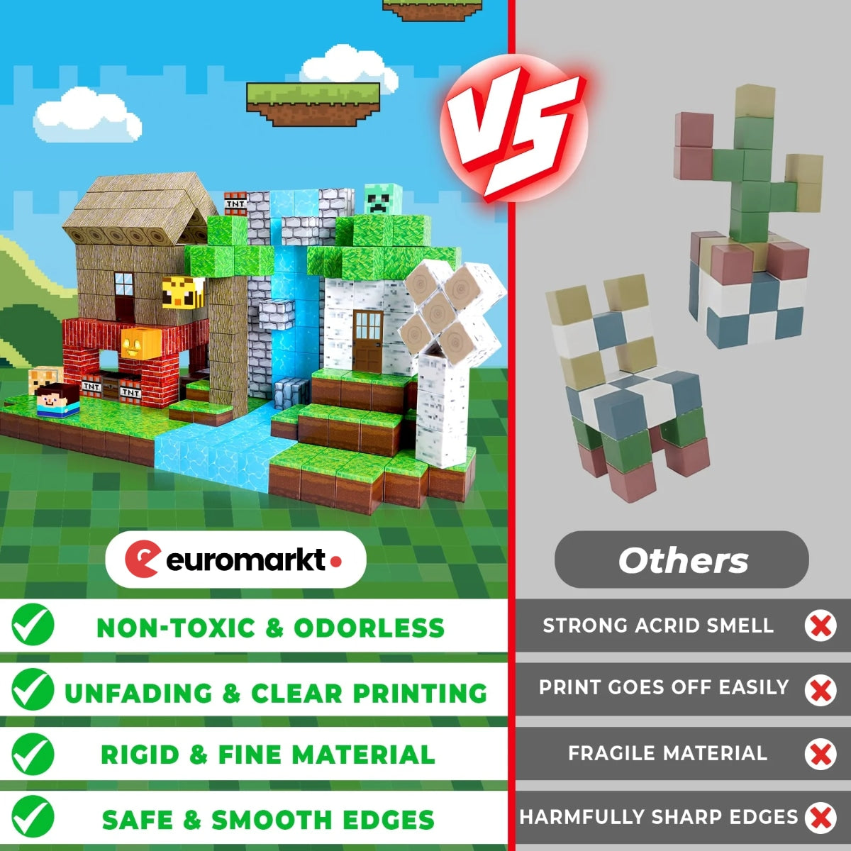 MAGNECRAFT Magnetic Blocks FOREST LIFE – 100 db mágneses építőkocka STEM játék 3+ éves gyerekeknek