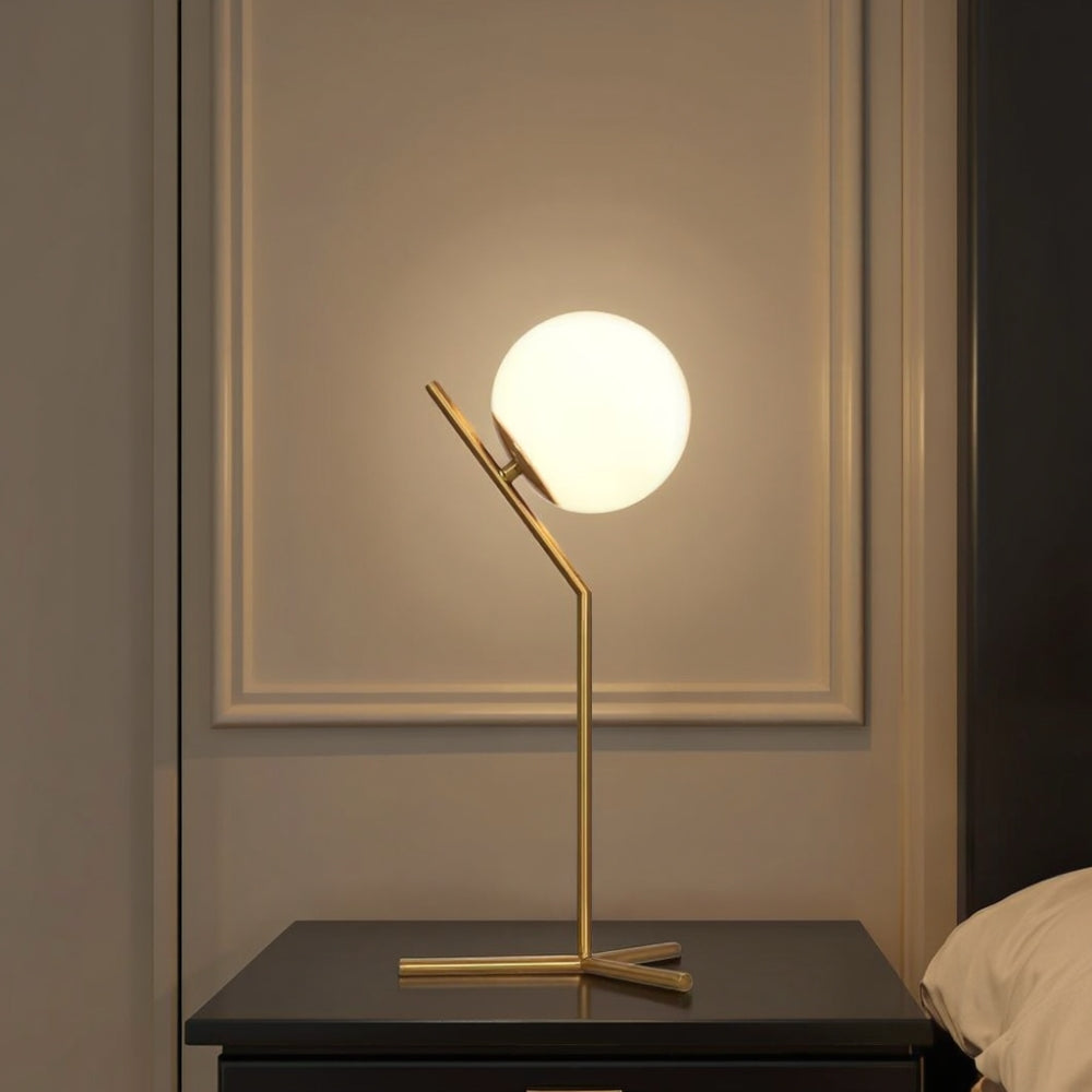 Alaris dizájner asztali lámpa, üveg, fém