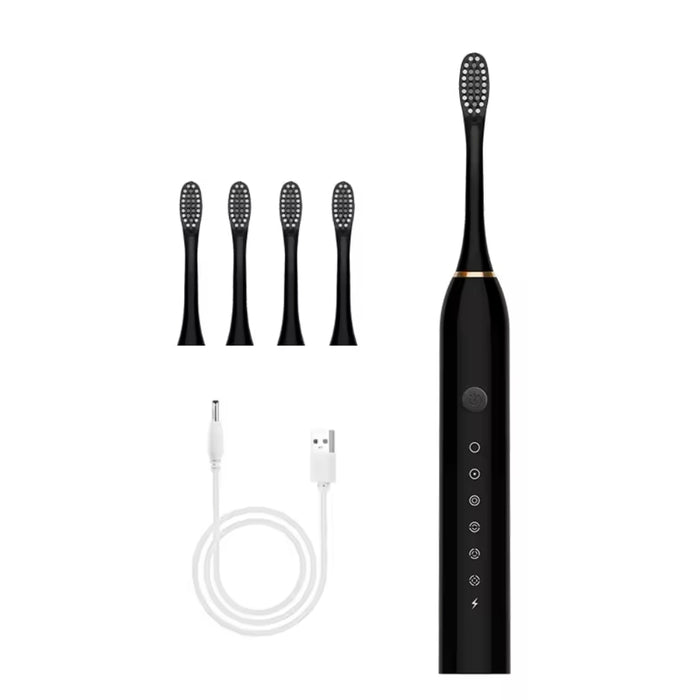 Elektromos fogkefe beépített időzítővel, 4 kiegészítő fejjel, állvánnyal és tokkal