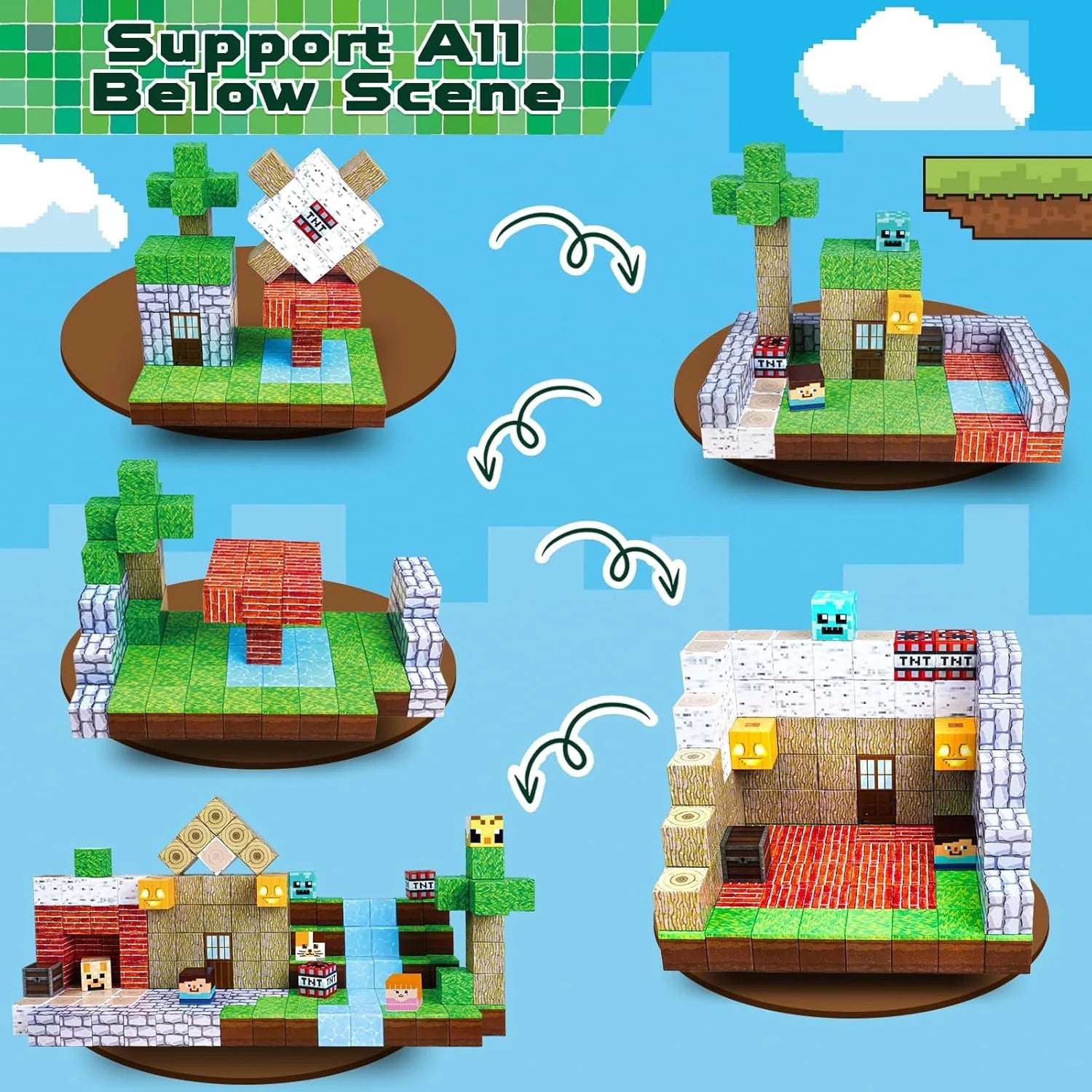 MAGNECRAFT Magnetic Blocks FOREST LIFE – 100 db mágneses építőkocka STEM játék 3+ éves gyerekeknek