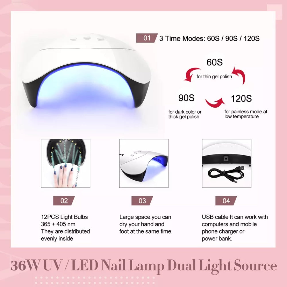 Manikűrkészlet + UV/LED lámpa