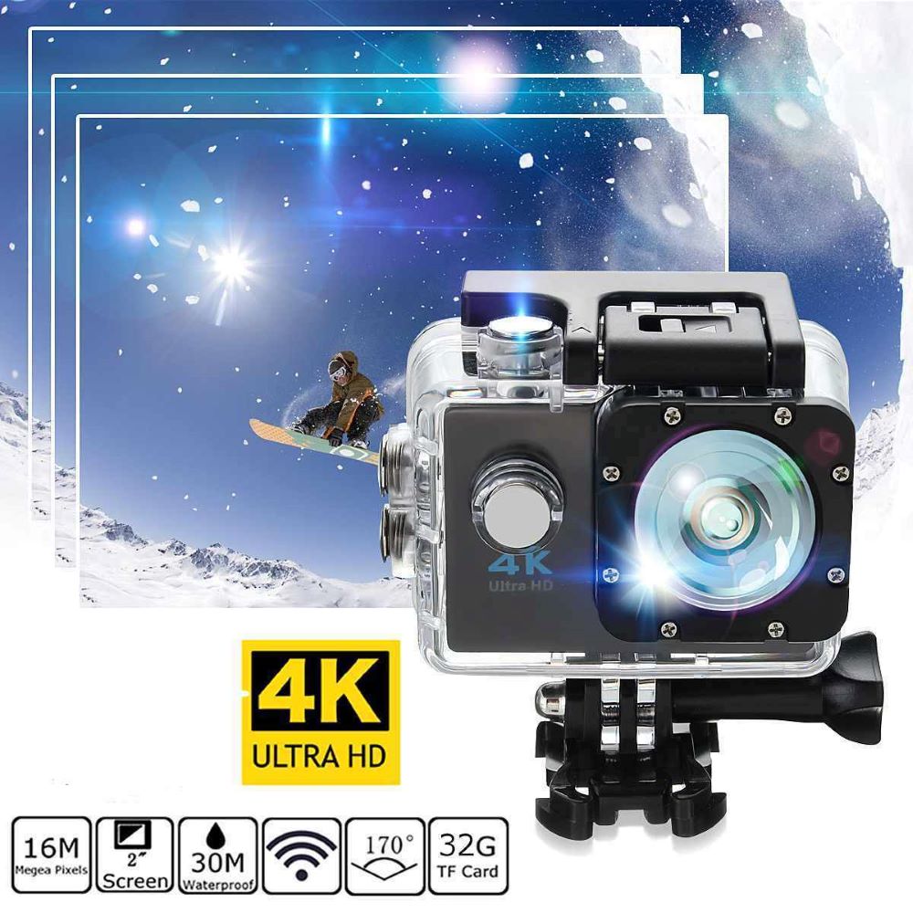 4K Ultra HD Akció Kamera, Vízálló, WiFi